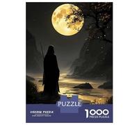 1000 Piece Jigsaws for Adults Puzzle Mysterious Figure Under A Full Moon Puzzles for Adults Fun Games Wall Decoration Challenging To Complete 52x38cm/1000pcs