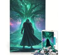 1000 Piece Jigsaws for Adults Puzzle Mysterious Warrior Before Glowing Tree DIY Toys For Family Fun Improving Love between Couples 38x26cm