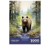 1000 Piece Jigsaws for Adults Puzzle Nature's Majesty Grizzly Bear in Forest Teenager Puzzles Hands-on Game Difficult Challenge Birthday Present, Gifts, 70x50cm/1000pcs