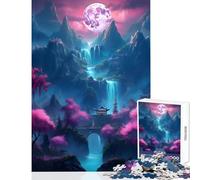 1000 Piece Jigsaws for Adults Puzzle Neon Cherry Blossom Oasis Toy Wall Decor Gift Birthday Family Game Artists' Collection, Fine Arts Size 38x52cm