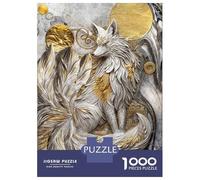 1000 Piece Jigsaws for Adults Puzzle Nine Tailed Fox Elegance Jigsaw Puzzle Brain Teaser Game Hand Speed Race Great Gift for Gaming 52x38cm/1000pcs