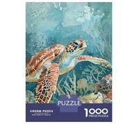 1000 Piece Jigsaws for Adults Puzzle Ocean Life Sea Turtle Puzzles for Adults Fun Games Wall Decoration Challenging To Complete 38x26cm/1000pcs