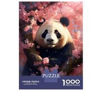 1000 Piece Jigsaws for Adults Puzzle Panda Cherrytree Puzzle for Adults Relax Games Stress Reliever Birthday Present, Gifts, 52x38cm/1000pcs