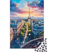 1000 Piece Jigsaws for Adults Puzzle Paris Eiffel Tower Sunset Puzzles for Adults Family Game Hand Speed Race Challenging To Complete 70x50cm/1000pcs