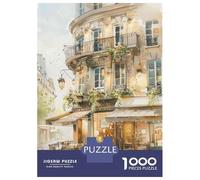 1000 Piece Jigsaws for Adults Puzzle Parisian Cafe Exterior Adult Jigsaw Puzzle Brain Teaser Game Difficult Challenge Challenging To Complete 70x50cm/1000pcs