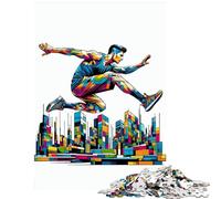 1000 Piece Jigsaws for Adults Puzzle Parkour Street Sport Wpap Fun Games Staycation Kill Time Anti-Stress Toys Decompressing Intellectual Size 75x50cm