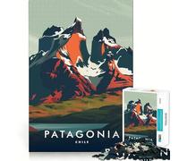 1000 Piece Jigsaws for Adults Puzzle Patagonia Mountain Landscape Exact Edge Art Logic Game Play Calm Fun Time Festive Leisure Gift (38x52cm)