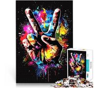 1000 Piece Jigsaws for Adults Puzzle Peace Sign Art Spielzeug-Intellektuelles Spiel Lernspiel für Geburtstag, Weihnachten52x38cm