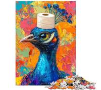 1000 Piece Jigsaws for Adults Puzzle Peacock with A Roll Fun Games Staycation Kill Time Anti-Stress Toys Decompressing Intellectual Size 38x52cm