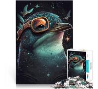 1000 Piece Jigsaws for Adults Puzzle “Penguin Illusion” Made of cardboard，Suitable for people aged 14 and above Challenge Toy Improving love between couples。size：38x52cm/14.96x20.47inch