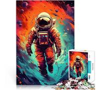 1000 Piece Jigsaws for Adults Puzzle Psychedelic Astronaut Herausforderndes Spiel Die Liebe zwischen Paaren stärken52x38cm