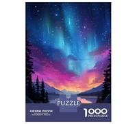 1000 Piece Jigsaws for Adults Puzzle Rainbow Aurora Over Lake Adult Jigsaw Puzzle Brain Teaser Game Difficult Challenge Challenging To Complete 52x38cm/1000pcs
