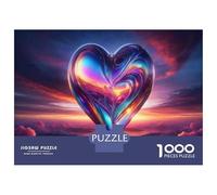 1000 Piece Jigsaws for Adults Puzzle Rainbow Heart Sunset Teenager Puzzles Hands-on Game Difficult Challenge Birthday Present, Gifts, 52x38cm/1000pcs
