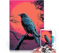1000 Piece Jigsaws for Adults Puzzle Raven on sunset Herausforderndes Spielspielzeug Geburtstagsgeschenk, Geschenke, Wandkunst38x26cm