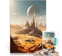 1000 Piece Jigsaws for Adults Puzzle Red Planet Mars Cityscape Mustermontage Lustige Aktivitäten für zu Hause, Geburtstagsgeschenk, Reisegeschenk,75x50cm