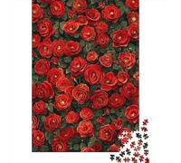 1000 Piece Jigsaws for Adults Puzzle Red Rose Wallpaper Jigsaw for Adults Family Game Wall Decoration Great Gift for Gaming 52x38cm/1000pcs