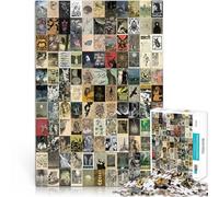 1000 Piece Jigsaws for Adults Puzzle Retro Art Mosaic Poster Made of wood for ages 14 and over Stress Reliever Difficult Challenge Gift For Birthdays。size：50x75cm/19.68x29.52inch