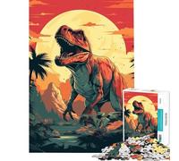 1000 Piece Jigsaws for Adults Puzzle Retro Dino Addictive Toys to Cultivate Patience Practical Game Presents for Women Art Work Gifts (Size 50x75cm)