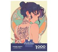 1000 Piece Jigsaws for Adults Puzzle Retro Tattoo Anime WAIFU Jigsaw Puzzle Brain Teaser Game Hand Speed Race Great Gift for Gaming 70x50cm/1000pcs
