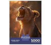 1000 Piece Jigsaws for Adults Puzzle Roaring Lioness in Golden Light Jigsaw Puzzle Brain Teaser Game Hand Speed Race Great Gift for Gaming 70x50cm/1000pcs