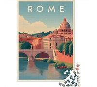 1000 Piece Jigsaws for Adults Puzzle Rome Cityscape Poster-1 Jigsaw for Adults Family Game Wall Decoration Great Gift for Gaming 70x50cm/1000pcs