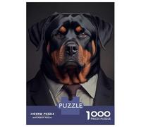 1000 Piece Jigsaws for Adults Puzzle Rottweiler Suit Puzzles for Adults Toy Wall Decor Presents for Women Birthday Present, Gifts, 70x50cm/1000pcs