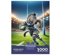 1000 Piece Jigsaws for Adults Puzzle Rugby Zebra Mascot Puzzles for Adults Fun Games Wall Decoration Challenging To Complete 38x26cm/1000pcs