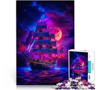 1000 Piece Jigsaws for Adults Puzzle sailboat sunset painting Made of cardboard for ages 14 and over Stress Reliever Difficult Challenge Gift For Birthdays。size:26x38cm/10.24x14.96inch