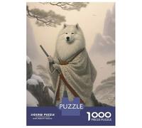 1000 Piece Jigsaws for Adults Puzzle Samoyed The Samurai Jigsaw Puzzle Brain Teaser Game Hand Speed Race Great Gift for Gaming 70x50cm/1000pcs