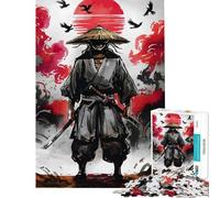 1000 Piece Jigsaws for Adults Puzzle Samurai Warrior with Swords And Straw Hat Jigsaw 1000 Piece Toy Wall Decor Birthday Present Challenging Game Gifts (38x26cm)