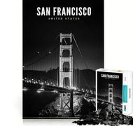 1000 Piece Jigsaws for Adults Puzzle San Francisco At Night Exact Edge Art Logic Game Play Calm Fun Time Festive Leisure Gift (38x26cm)