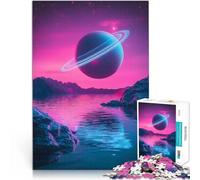 1000 Piece Jigsaws for Adults Puzzle Saturn-like Planet in Pink Sky Lernspielzeug Die Liebe zwischen Paaren stärken75x50cm