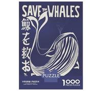 1000 Piece Jigsaws for Adults Puzzle Save The Whales Nautical Adult Jigsaw Puzzle Brain Teaser Game Difficult Challenge Challenging To Complete 38x26cm/1000pcs