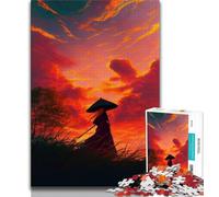 1000 Piece Jigsaws for Adults Puzzle Shilhouette of Warrior Family Fun & Game Night Improve Memory Secret Santa Gifts (size 50x75cm)