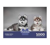 1000 Piece Jigsaws for Adults Puzzle Siberian Husky Puppies Puzzle for Adults Relax Games Stress Reliever Birthday Present, Gifts, 70x50cm/1000pcs