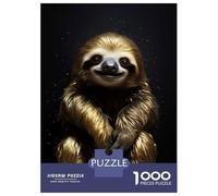 1000 Piece Jigsaws for Adults Puzzle Sloth Gold Animal Adult Jigsaw Puzzle Toy Wall Decor Difficult Hard Birthday Present, Gifts, 70x50cm/1000pcs