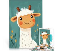 1000 Piece Jigsaws for Adults Puzzle Smiling Goat Illustration Entspannungsspiele Heimdekoration Spielzeug75x50cm