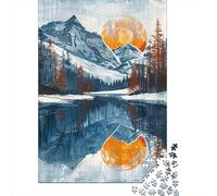 1000 Piece Jigsaws for Adults Puzzle Snowy Mountain Reflections Puzzles for Adults Family Game Hand Speed Race Challenging To Complete 70x50cm/1000pcs