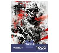 1000 Piece Jigsaws for Adults Puzzle Soldier Skull Mask Adult Jigsaw Puzzle Brain Teaser Game Difficult Challenge Challenging To Complete 70x50cm/1000pcs