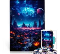 1000 Piece Jigsaws for Adults Puzzle Space Planet Neon Spiele Spielzeug Geschenk Einzigartige Wohndekoration und Geschenke75x50cm
