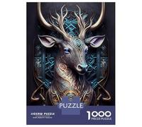 1000 Piece Jigsaws for Adults Puzzle Spiritual Cosmic Deer Teenager Puzzles Hands-on Game Difficult Challenge Birthday Present, Gifts, 70x50cm/1000pcs