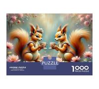 1000 Piece Jigsaws for Adults Puzzle Squirrel Tea Party Puzzles for Adults Family Game Hand Speed Race Challenging To Complete 70x50cm/1000pcs