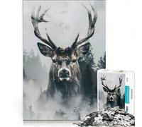 1000 Piece Jigsaws for Adults Puzzle Stag Deer Regal Presence, Fun Games, Parent-child Interaction, with Matching Poster And Trivia Sheet 50x75cm