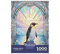 1000 Piece Jigsaws for Adults Puzzle Stained Glass Penguin Teenager Puzzles Family Game Difficult Challenge Great Gift for Gaming 70x50cm/1000pcs