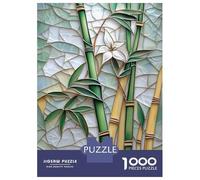 1000 Piece Jigsaws for Adults Puzzle Stained Tree Glass Bamboo Puzzles for Adults Family Game Hand Speed Race Challenging To Complete 70x50cm/1000pcs