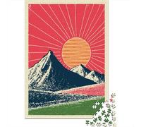 1000 Piece Jigsaws for Adults Puzzle Sunrise Mountain Poster Puzzles for Adults Family Game Hand Speed Race Challenging To Complete 52x38cm/1000pcs