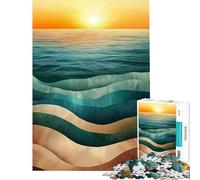 1000 Piece Jigsaws for Adults Puzzle Sunset Ocean Waves Abstract Puzzles for Adults Family Game Stress Reliever Gifts for Friends And Family (Size 75x50cm)