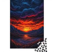 1000 Piece Jigsaws for Adults Puzzle Sunset Over Mountains with Birds Flying Puzzles for Adults Family Game Hand Speed Race Challenging To Complete 38x26cm/1000pcs