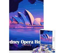 1000 Piece Jigsaws for Adults Puzzle Sydney Opera House at Night Jigsaw Puzzles for Adults Precision Cutting Challenging To Complete Brainteaser Family Games (38x52cm)