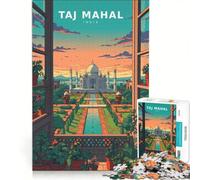 1000 Piece Jigsaws for Adults Puzzle Taj Mahal, Practical Game, Home Decoration, Artists Collection, Fine Art 50x75cm